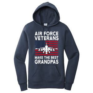 American Flag Air Force Veteran Makes Best Grandpa Gift Women's Pullover Hoodie