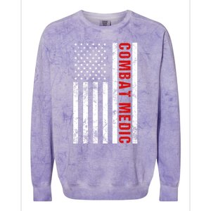 American Flag Army Combat Medic Cute Gift Colorblast Crewneck Sweatshirt