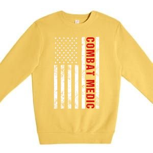 American Flag Army Combat Medic Cute Gift Premium Crewneck Sweatshirt