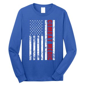 American Flag Army Combat Medic Cute Gift Long Sleeve Shirt