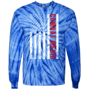 American Flag Army Combat Medic Cute Gift Tie-Dye Long Sleeve Shirt