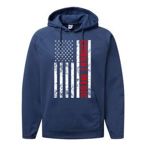 American Flag Army Combat Medic Cute Gift Performance Fleece Hoodie