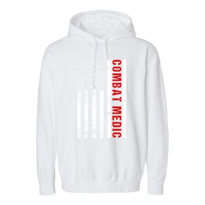 American Flag Army Combat Medic Cute Gift Garment-Dyed Fleece Hoodie