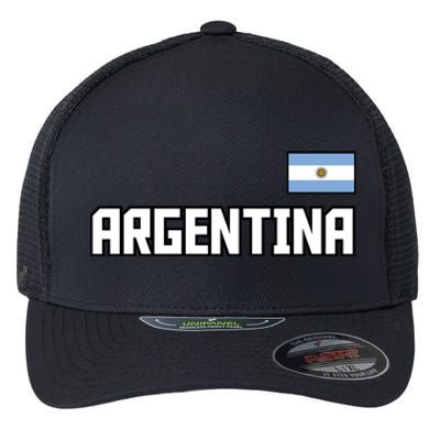 Argentina Flag Argentinian Pride Athletic Style Country Meaningful Gift Flexfit Unipanel Trucker Cap