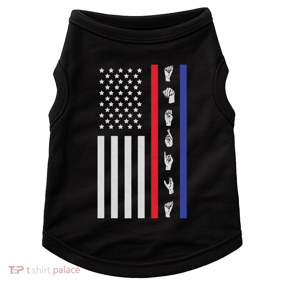 American Flag ASL American Sign Language America USA Doggie Tank