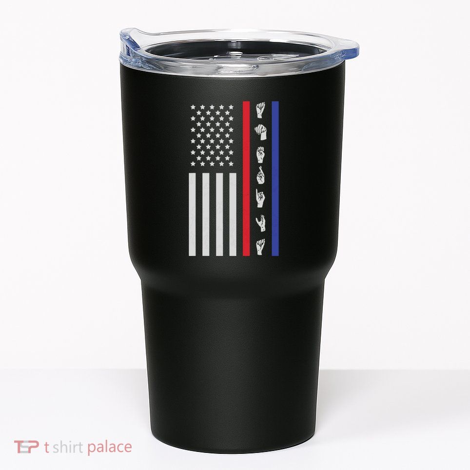 American Flag ASL American Sign Language America USA Tumbler