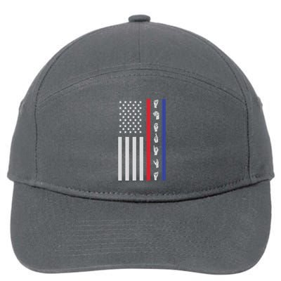 American Flag ASL American Sign Language America USA 7-Panel Snapback Hat