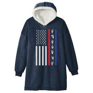 American Flag ASL American Sign Language America USA Hooded Wearable Blanket