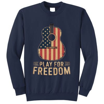 American Flag Acoustic Guitar Play For Freedom Sweatshirt