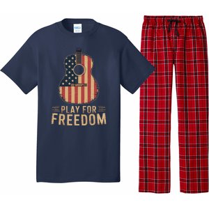 American Flag Acoustic Guitar Play For Freedom Pajama Set