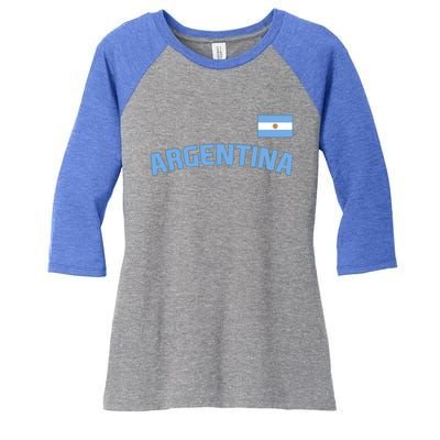 Argentina Flag Argentinian Pride International Country Cute Gift Women's Tri-Blend 3/4-Sleeve Raglan Shirt