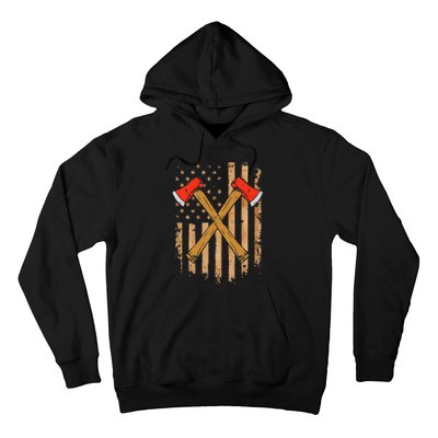 American Flag Axe Throwing Hatchet Thrower Lumberjack Hoodie