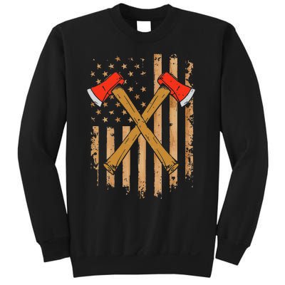 American Flag Axe Throwing Hatchet Thrower Lumberjack Sweatshirt