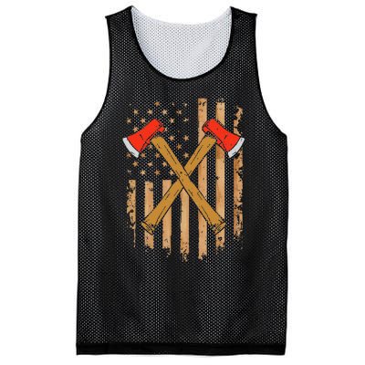 American Flag Axe Throwing Hatchet Thrower Lumberjack Mesh Reversible Basketball Jersey Tank