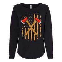 American Flag Axe Throwing Hatchet Thrower Lumberjack Womens California Wash Sweatshirt