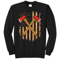 American Flag Axe Throwing Hatchet Thrower Lumberjack Tall Sweatshirt