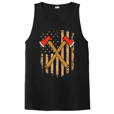 American Flag Axe Throwing Hatchet Thrower Lumberjack PosiCharge Competitor Tank