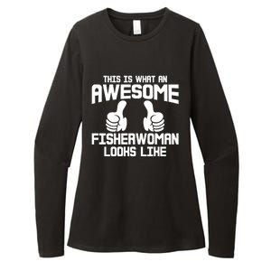 Awesome Fisher Angler Fishing Mom Fishing Daughter Gift Womens CVC Long Sleeve Shirt