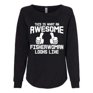 Awesome Fisher Angler Fishing Mom Fishing Daughter Gift Womens California Wash Sweatshirt