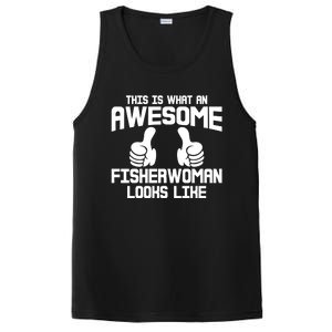 Awesome Fisher Angler Fishing Mom Fishing Daughter Gift PosiCharge Competitor Tank