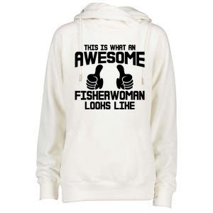 Awesome Fisher Angler Fishing Mom Fishing Daughter Gift Womens Funnel Neck Pullover Hood