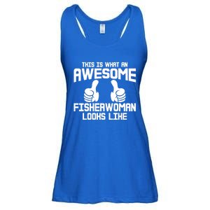 Awesome Fisher Angler Fishing Mom Fishing Daughter Gift Ladies Essential Flowy Tank