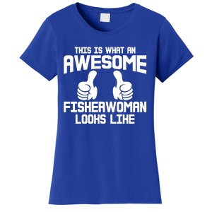 Awesome Fisher Angler Fishing Mom Fishing Daughter Gift Women's T-Shirt