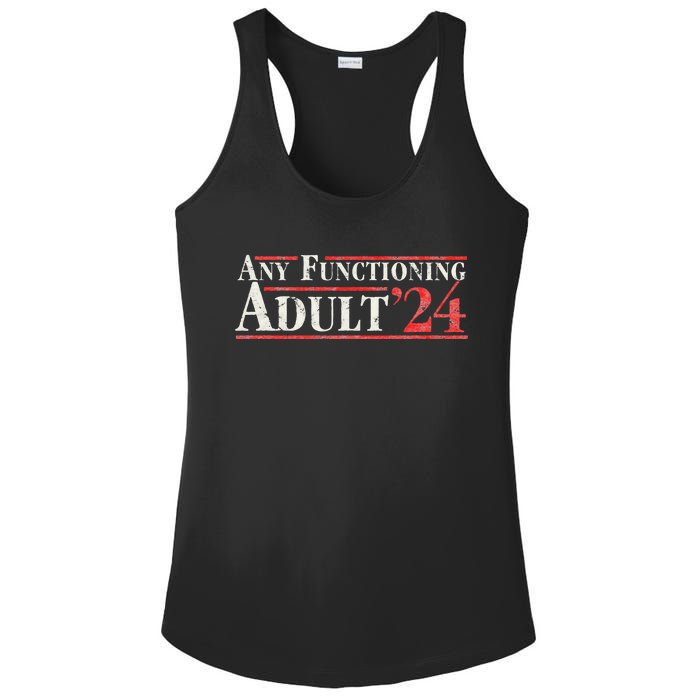 Any Functioning Adult 2024 Funny Retro Election Ladies PosiCharge Competitor Racerback Tank