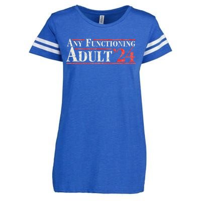 Any Functioning Adult 2024 Funny Retro Election Enza Ladies Jersey Football T-Shirt