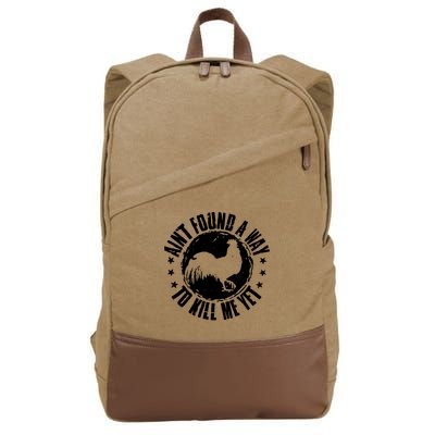 Ain't Found A Way To Kill Me Yet Vintage Rooster Cotton Canvas Backpack