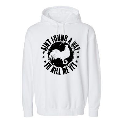 Ain't Found A Way To Kill Me Yet Vintage Rooster Garment-Dyed Fleece Hoodie