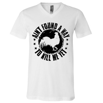 Ain't Found A Way To Kill Me Yet Vintage Rooster V-Neck T-Shirt