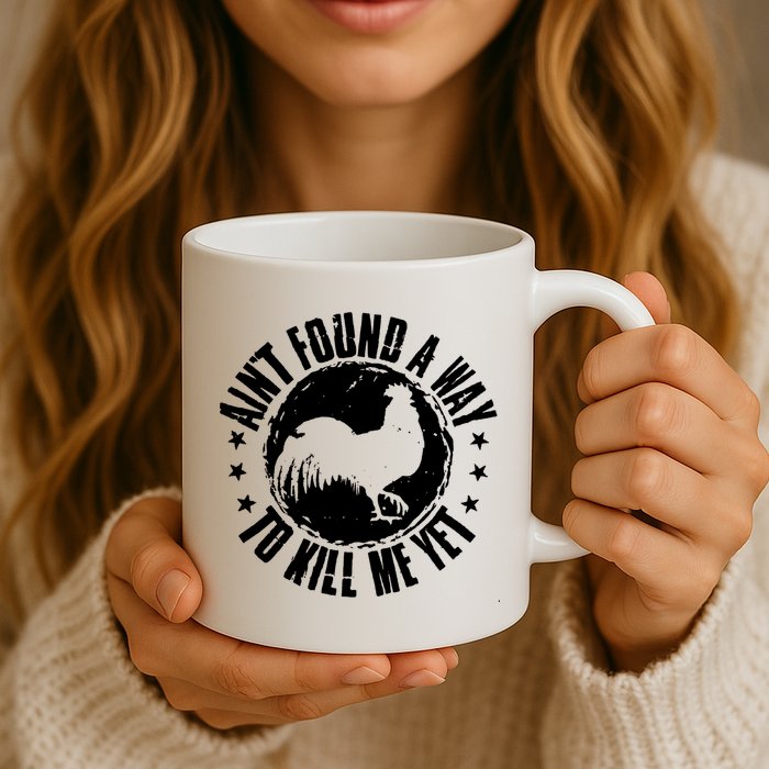 Ain't Found A Way To Kill Me Yet Vintage Rooster Mug