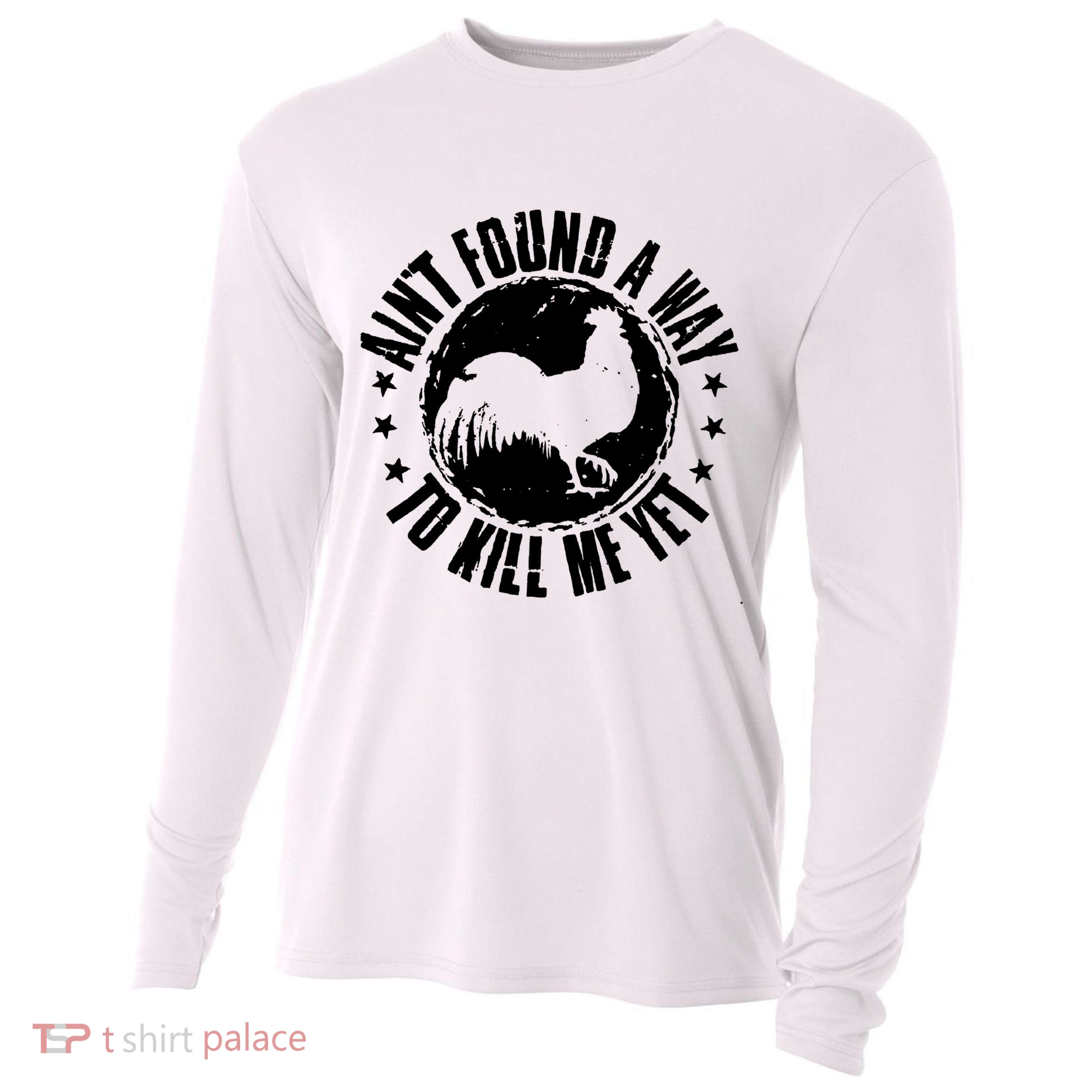 Ain't Found A Way To Kill Me Yet Vintage Rooster Cooling Performance Long Sleeve Crew
