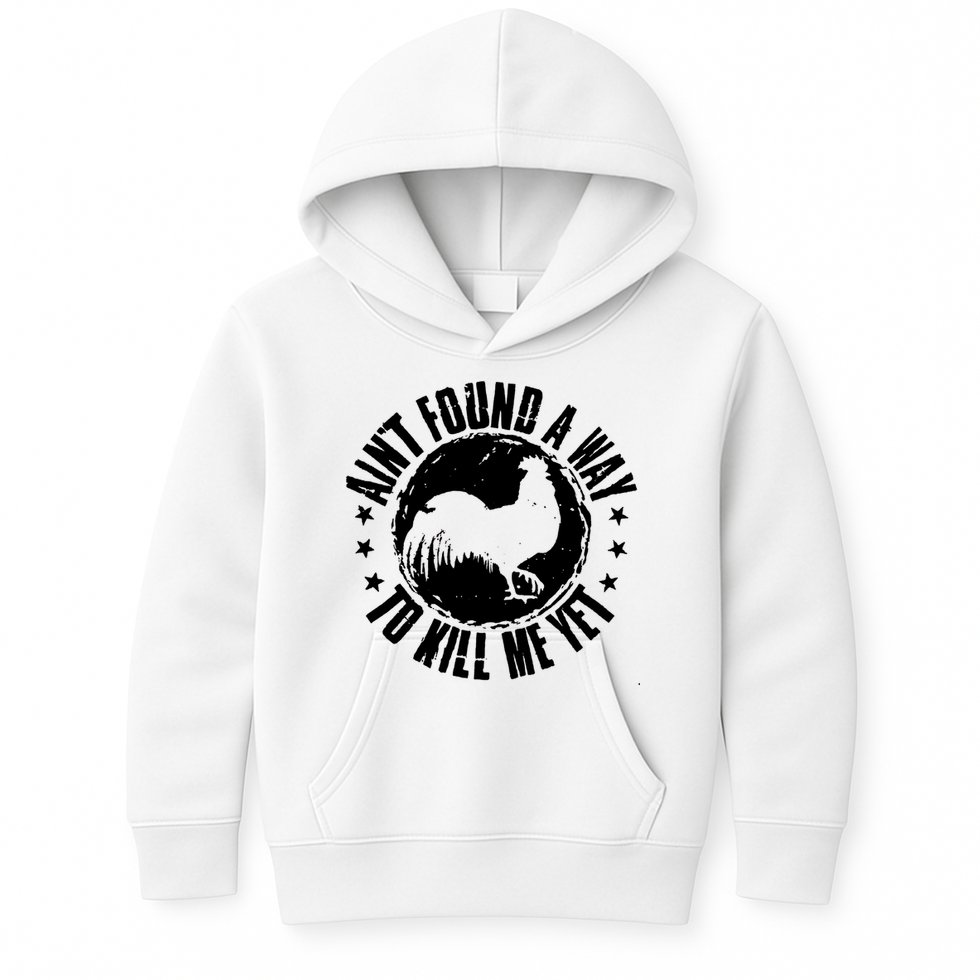 Ain't Found A Way To Kill Me Yet Vintage Rooster Kids Hoodie