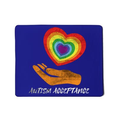 Acceptance For Autism Heart Rainbow Autism Awareness Meaningful Gift Mousepad