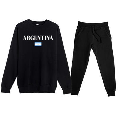 Argentina Flag Argentina Gift Premium Crewneck Sweatsuit Set