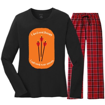 Archery Funny Women's Long Sleeve Flannel Pajama Set 