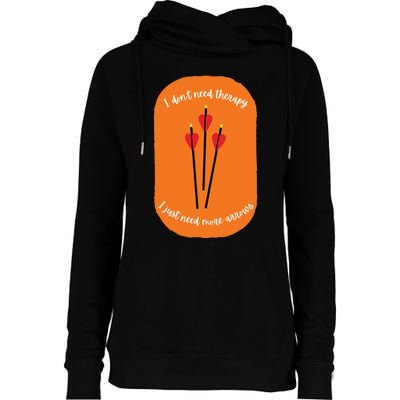 Archery Funny Womens Funnel Neck Pullover Hood