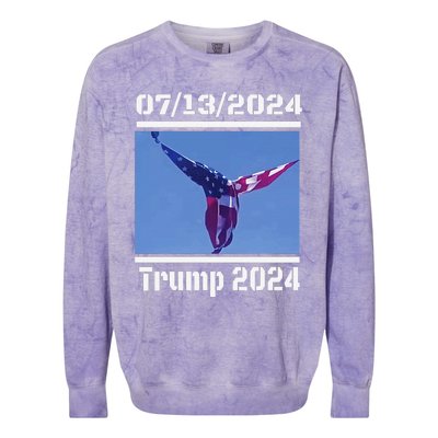 Angel Flag At Trump Rally  Trump 07132024 Miracle Colorblast Crewneck Sweatshirt