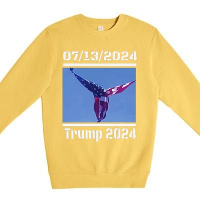 Angel Flag At Trump Rally  Trump 07132024 Miracle Premium Crewneck Sweatshirt