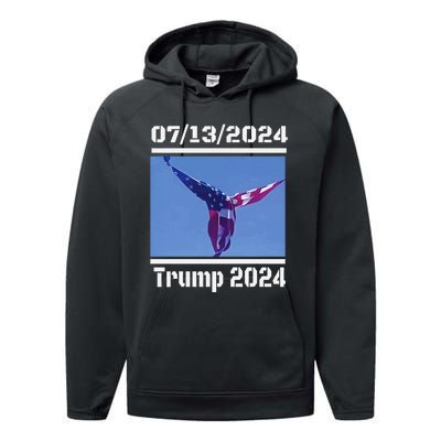 Angel Flag At Trump Rally  Trump 07132024 Miracle Performance Fleece Hoodie