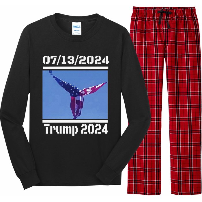 Angel Flag At Trump Rally  Trump 07132024 Miracle Long Sleeve Pajama Set