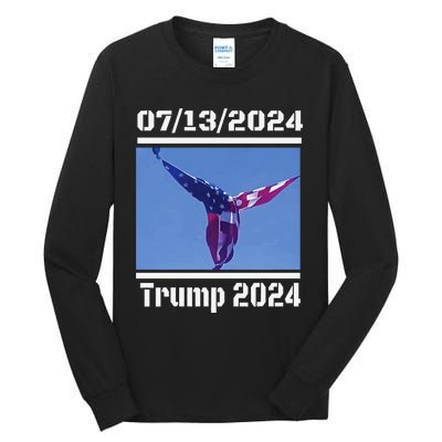 Angel Flag At Trump Rally  Trump 07132024 Miracle Tall Long Sleeve T-Shirt