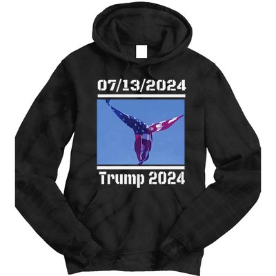 Angel Flag At Trump Rally  Trump 07132024 Miracle Tie Dye Hoodie