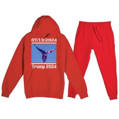 Angel Flag At Trump Rally  Trump 07132024 Miracle Premium Hooded Sweatsuit Set