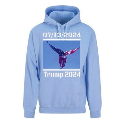 Angel Flag At Trump Rally  Trump 07132024 Miracle Unisex Surf Hoodie