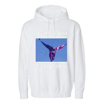 Angel Flag At Trump Rally  Trump 07132024 Miracle Garment-Dyed Fleece Hoodie