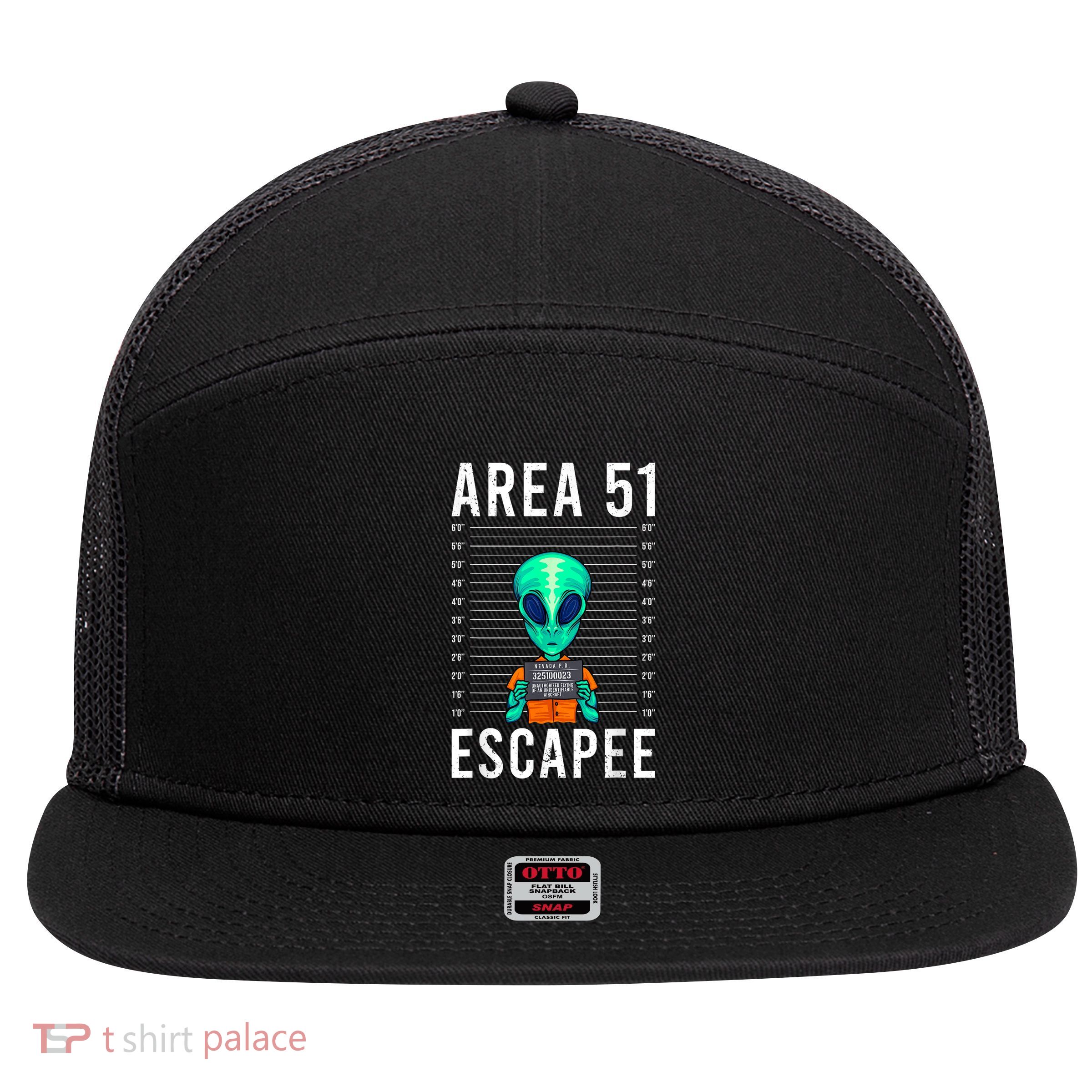 Alien Funny Alien Lover UFO Area 51 Alien Humor Alien 7 Panel Mesh Trucker Snapback Hat