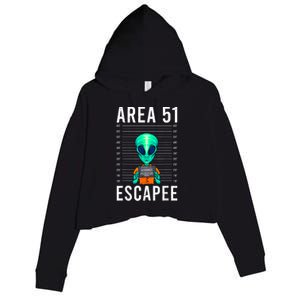 Alien Funny Alien Lover UFO Area 51 Alien Humor Alien Crop Fleece Hoodie